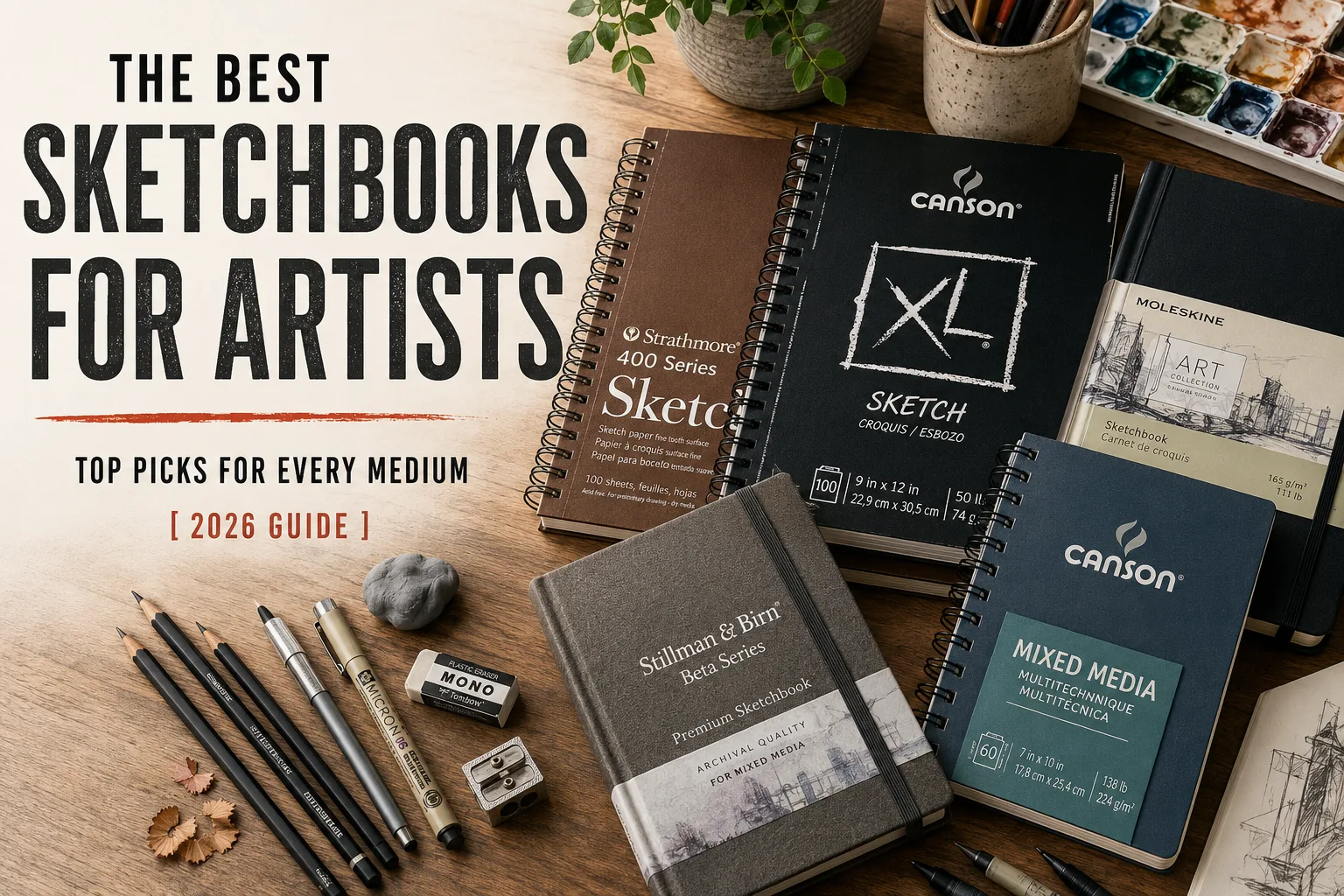 Our favorite sketchbooks for drawing, sketching, illustration, and mixed media in 2026.